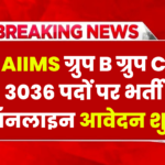 AIIMS Group B And C 3036 Recruitment